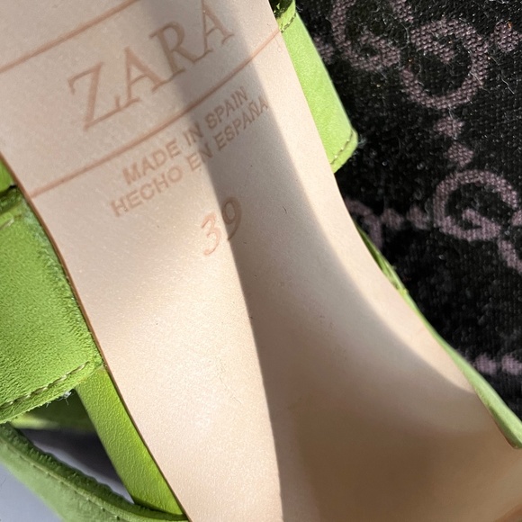 ZARA LIME GREEN STRAPPY HEELS - Picture 10 of 10